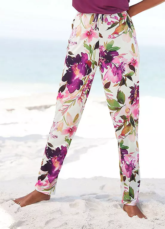 Beachtime Floral Print Jersey Pants 3 Beachtime Floral Print Jersey Pants