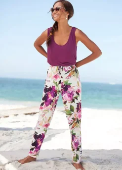 Beachtime Floral Print Jersey Pants 9 Beachtime Floral Print Jersey Pants -Buffalo Fashion Shop beachtime Floral Print Jersey Pants86669052FRSP W01