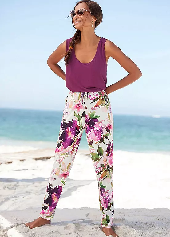 Beachtime Floral Print Jersey Pants 5 Beachtime Floral Print Jersey Pants - Image 3