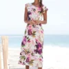Beachtime Floral Print Midi Dress -Buffalo Fashion Shop beachtime Floral Print Midi Dress79785916FRSP