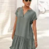 S.Oliver Notch Neck Summer Dress -Buffalo Fashion Shop s.Oliver Notch Neck Summer Dress62153765FRSP