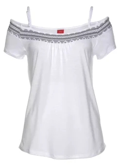 S.Oliver Red Label Cold Shoulder Top -Buffalo Fashion Shop s.Oliver Red Label Cold Shoulder Top11853100FRSC